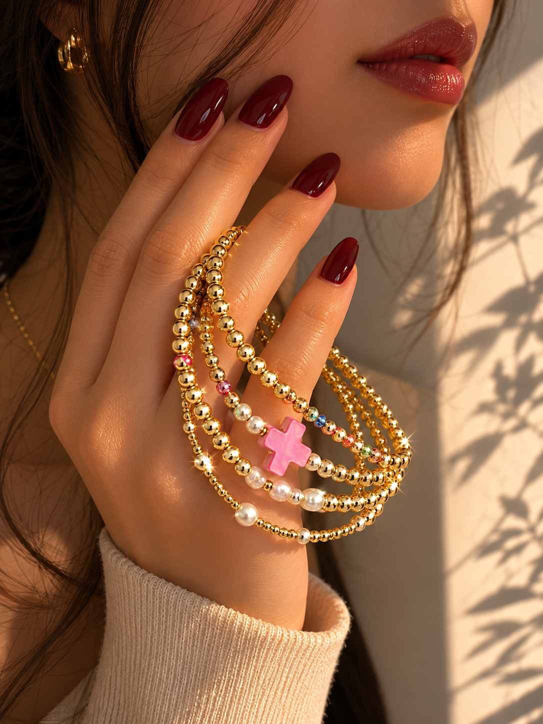 Rosé Cross Bracelet