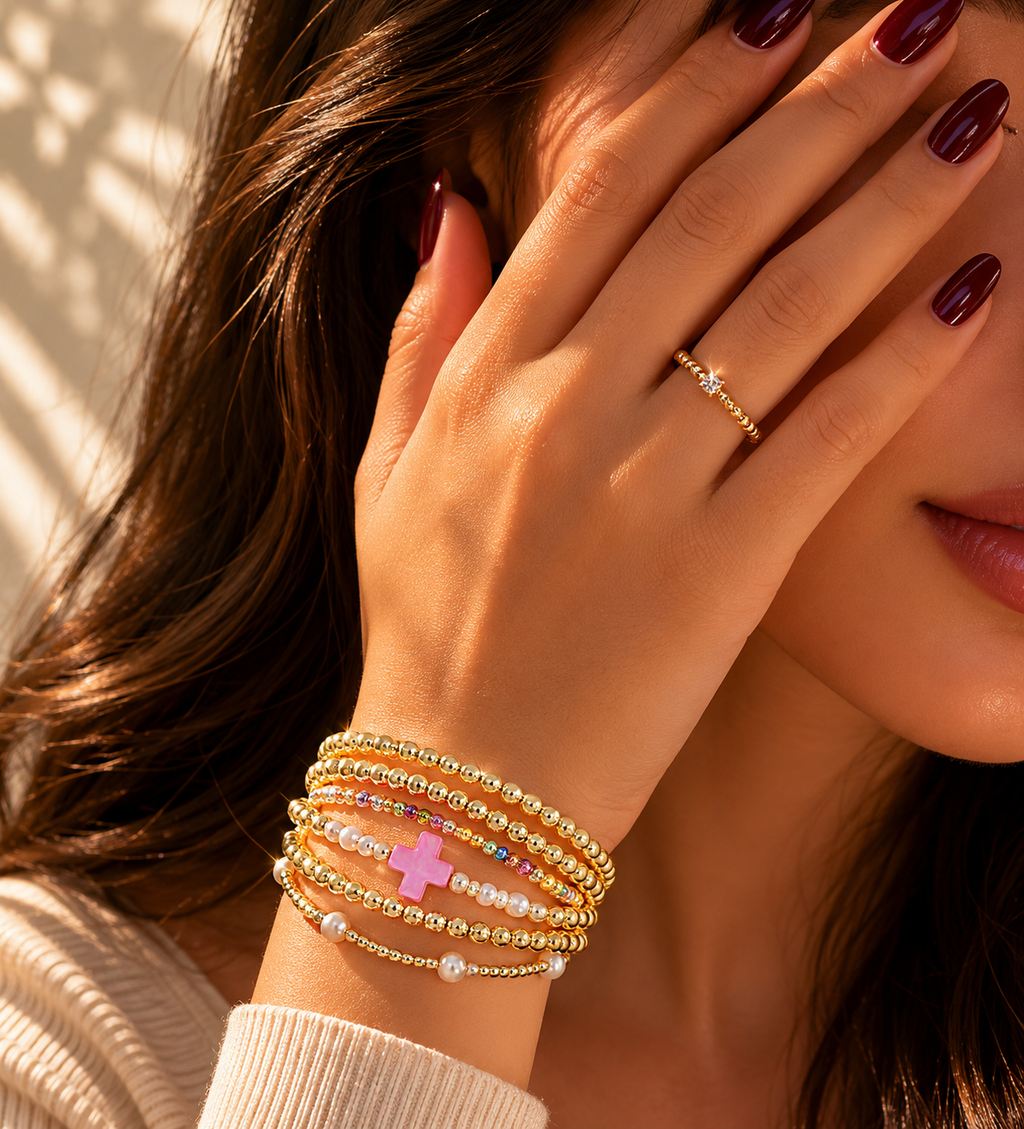 Rosé Cross Bracelet