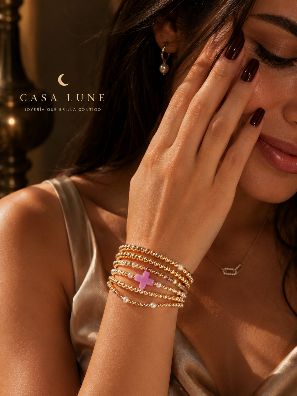 Rosé Cross Bracelet